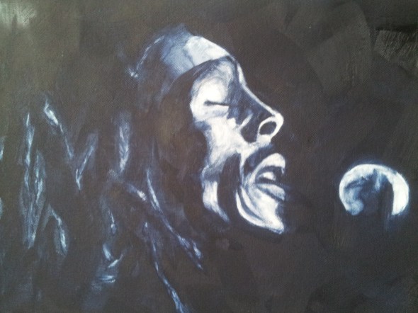Bob Marley Oil Painting, Inspire Healing Art A Day Marathon